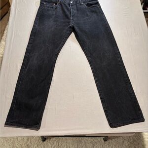 Levi's 501 Men's Black Denim Jeans 38x32 Original Fit Button Fly Straight Leg